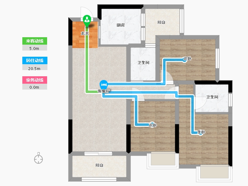 重庆-重庆市-海棠新城-78.34-户型库-动静线