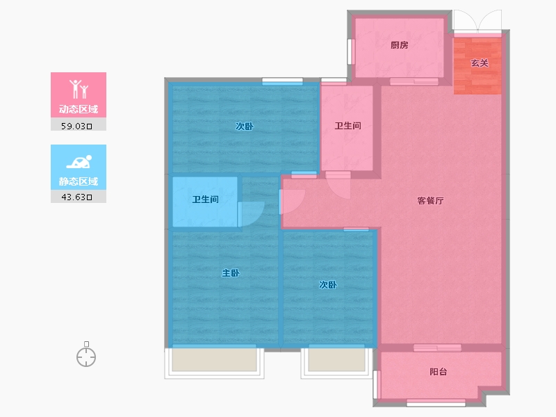 湖北省-黄石市-宏维天地-92.74-户型库-动静分区