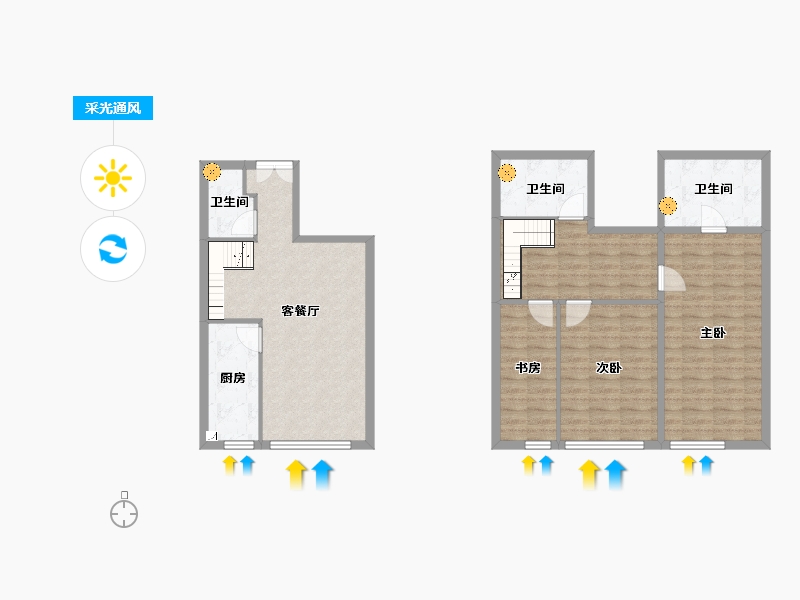 江苏省-南通市-华业玫瑰东筑-101.08-户型库-采光通风