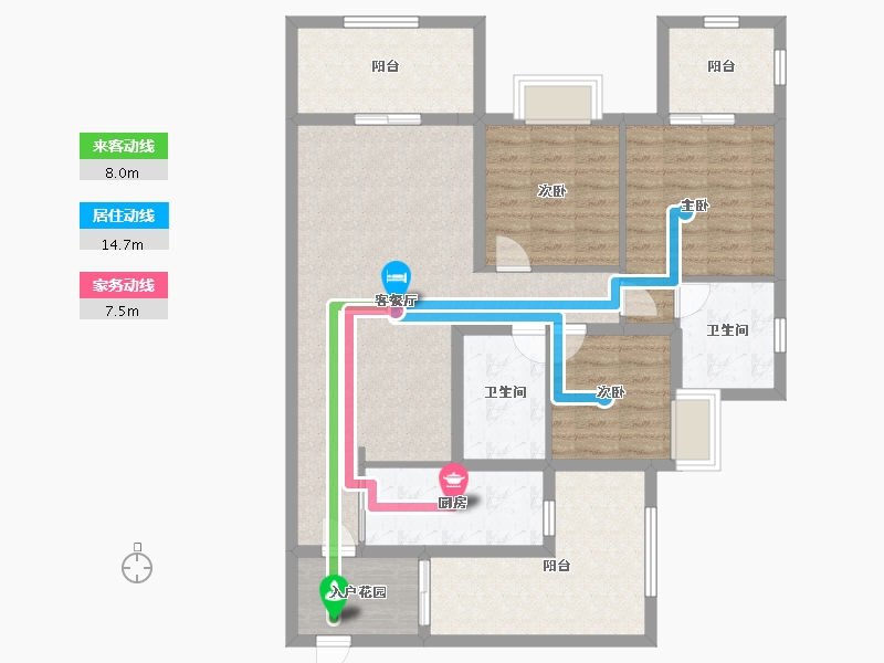 贵州省-遵义市-中建幸福城-105.00-户型库-动静线