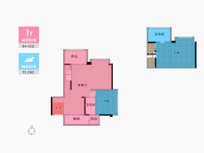 重庆-重庆市-华熙LIVE・023-130.15-户型库-动静分区