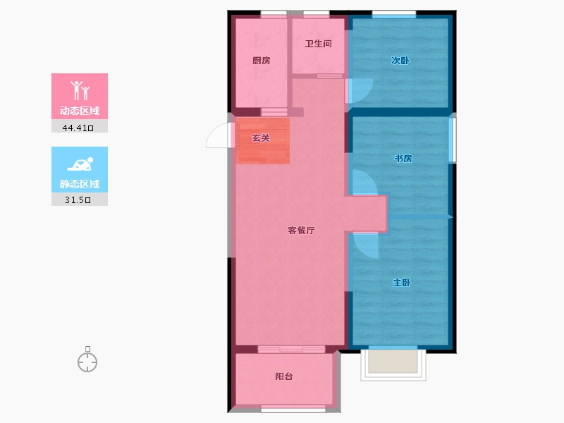 河北省-保定市-上河・天著-67.55-户型库-动静分区