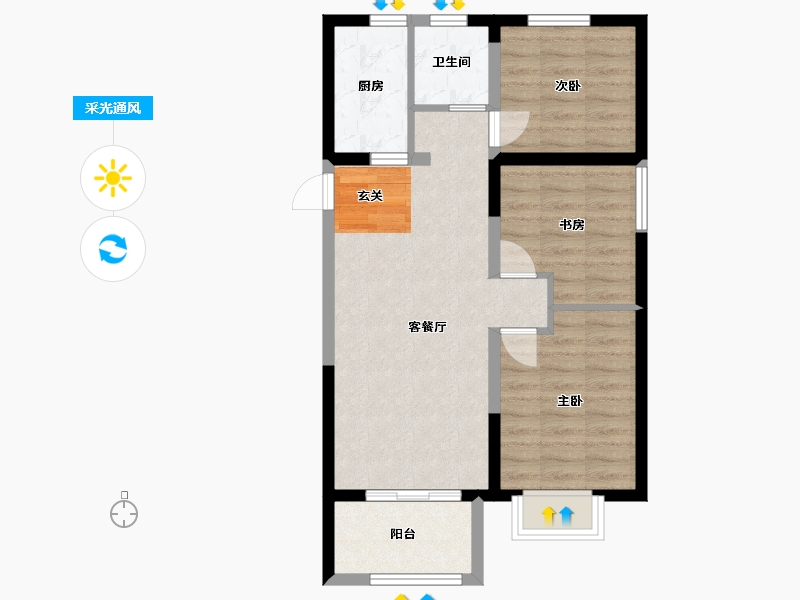 河北省-保定市-上河・天著-67.55-户型库-采光通风