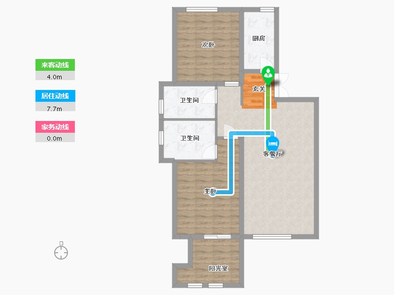 北京-北京市-白石山居・春华园-88.12-户型库-动静线