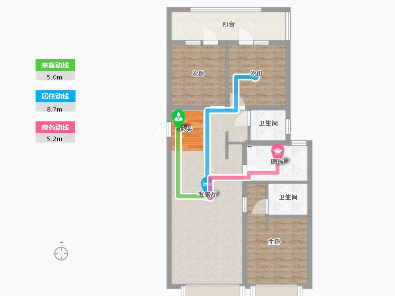 北京-北京市-万科・翡翠华章-87.90-户型库-动静线