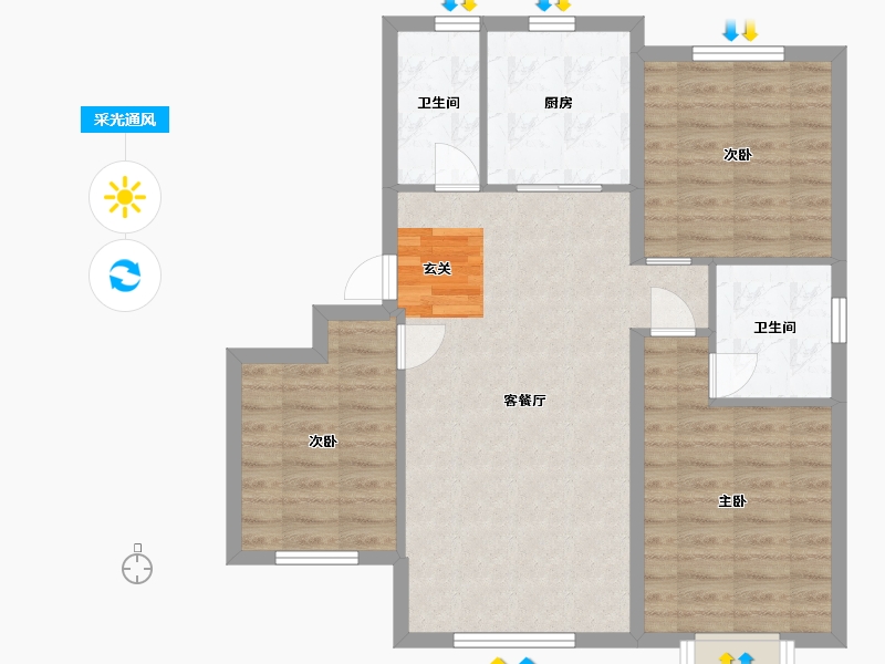 北京-北京市-铂悦名门-80.00-户型库-采光通风