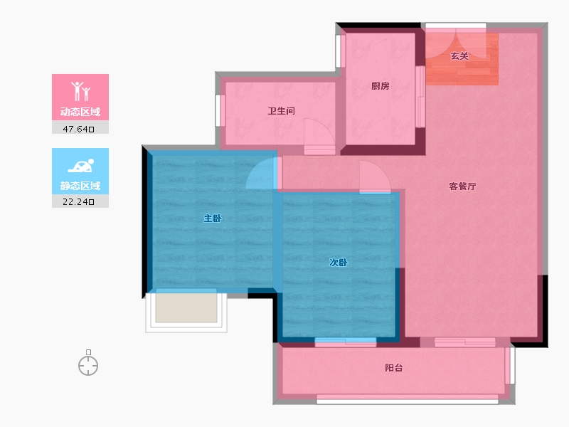 北京-北京市-融创普洱国际健康城-61.85-户型库-动静分区