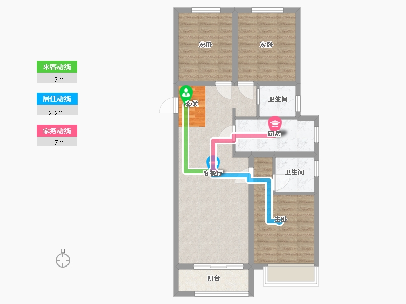 河北省-廊坊市-绿宸・凤栖华府-77.38-户型库-动静线