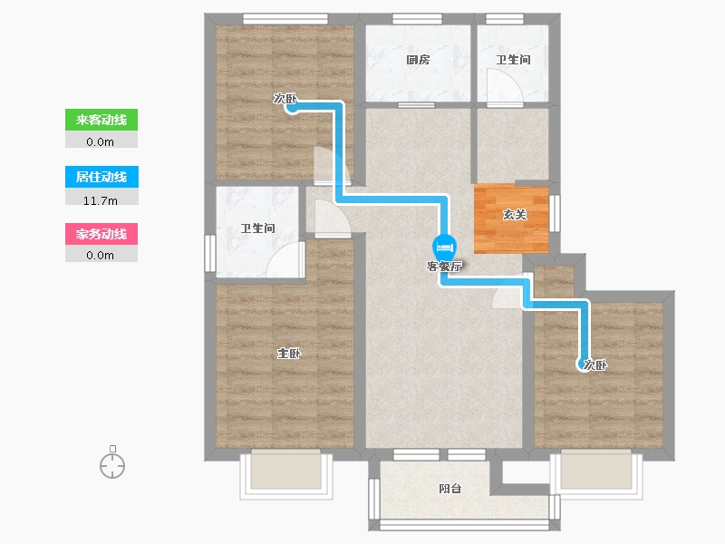 北京-北京市-住总如院-72.36-户型库-动静线