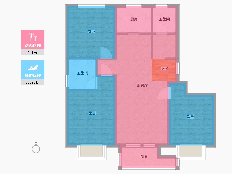 北京-北京市-住总如院-72.36-户型库-动静分区