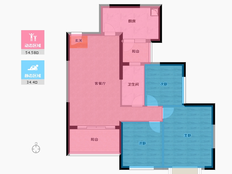 四川省-成都市-恒大中央广场二期��T-79.58-户型库-动静分区