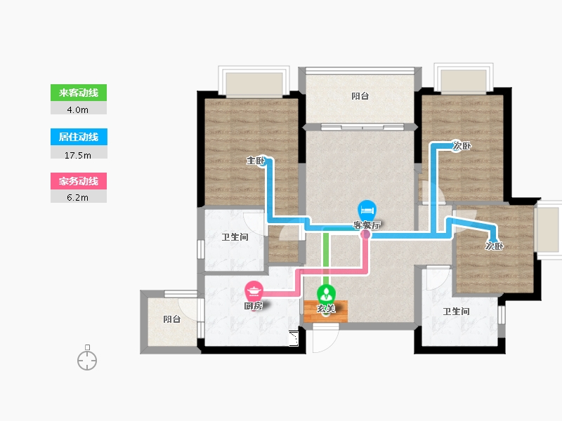 四川省-成都市-恒大翡翠龙庭-85.35-户型库-动静线