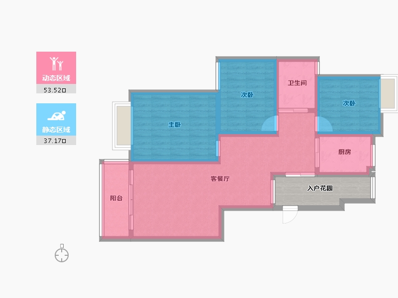 安徽省-芜湖市-中央城c区-87.76-户型库-动静分区