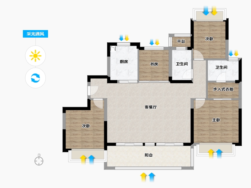 江苏省-无锡市-和玺-113.59-户型库-采光通风