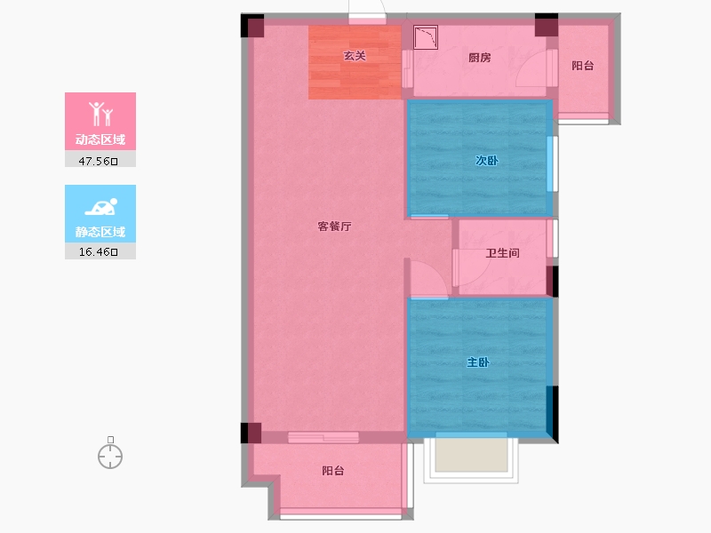 广西壮族自治区-南宁市-鑫邦华府-57.03-户型库-动静分区