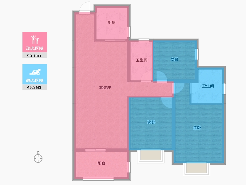 山东省-潍坊市-恒大名都-94.79-户型库-动静分区