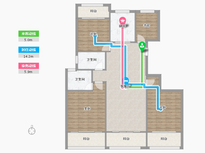 江苏省-苏州市-新湖明珠城-117.46-户型库-动静线