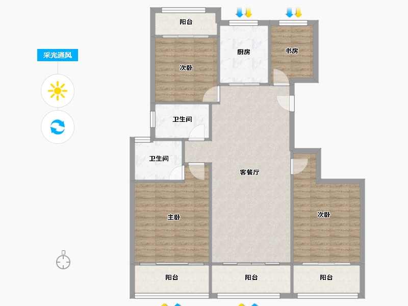 江苏省-苏州市-新湖明珠城-117.46-户型库-采光通风