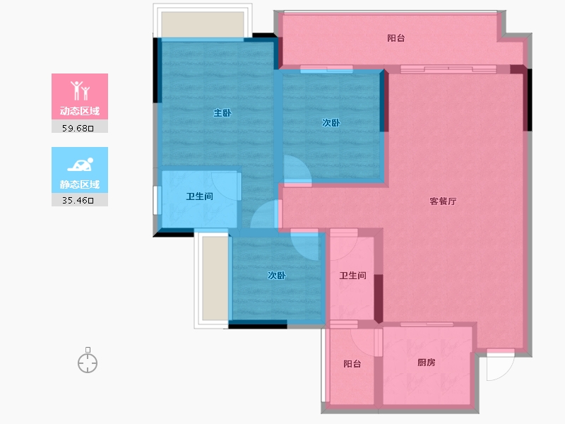 重庆-重庆市-丹湖时代城-84.61-户型库-动静分区