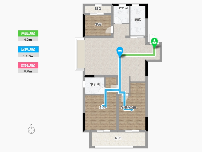 浙江省-嘉兴市-风华绮轩-90.00-户型库-动静线