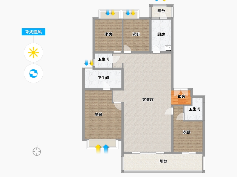 广西壮族自治区-南宁市-阳光城江山�Z原-154.10-户型库-采光通风