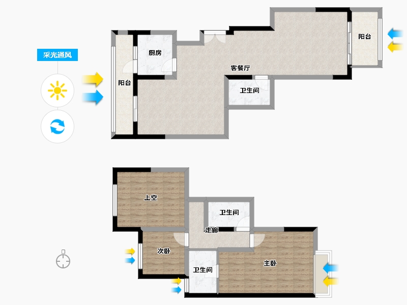 河南省-郑州市-翰林荣府-119.55-户型库-采光通风