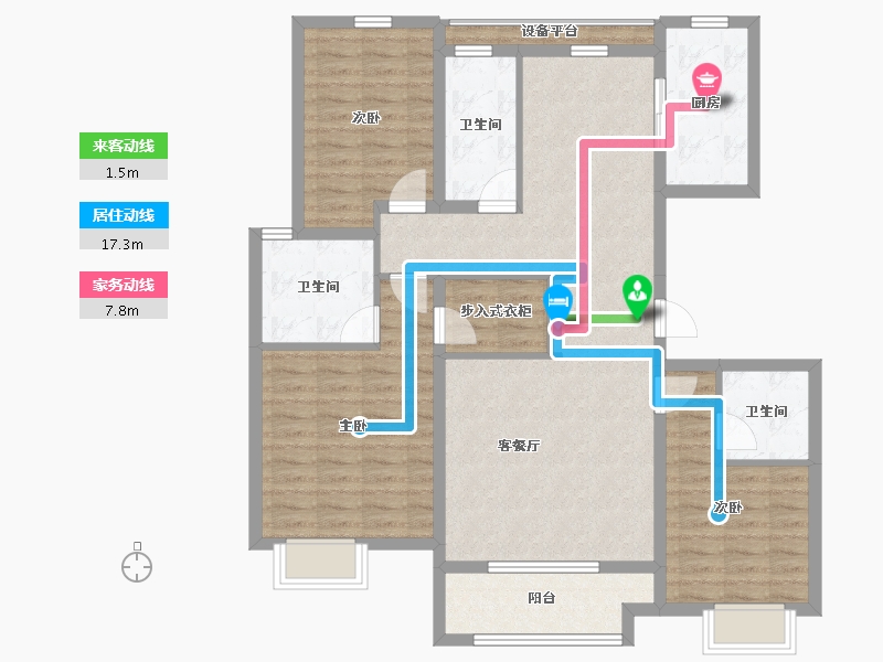 河北省-石家庄市-福美六号院-111.02-户型库-动静线