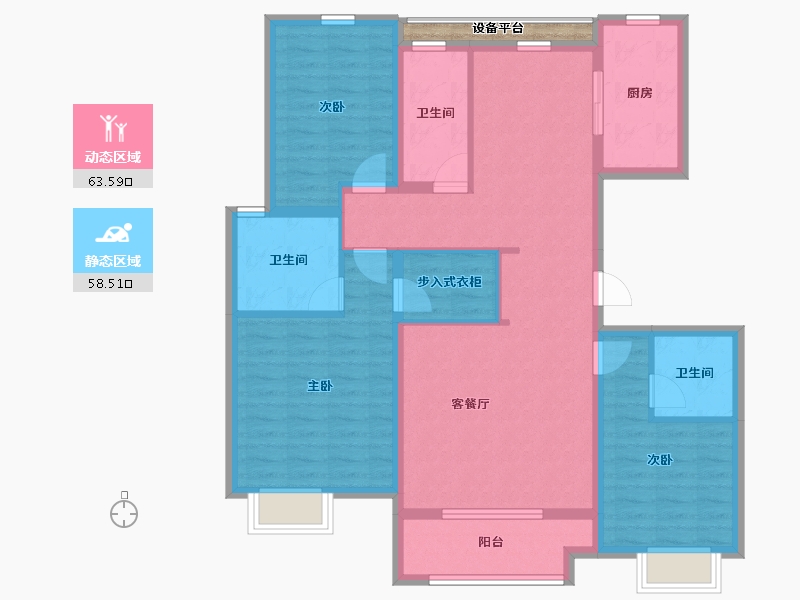 河北省-石家庄市-福美六号院-111.02-户型库-动静分区