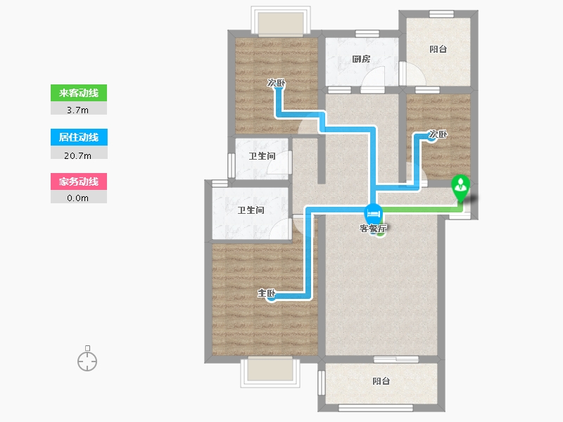 云南省-昆明市-安澜雅苑-90.00-户型库-动静线