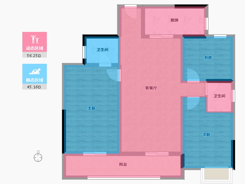 四川省-内江市-西城郡五期-90.26-户型库-动静分区