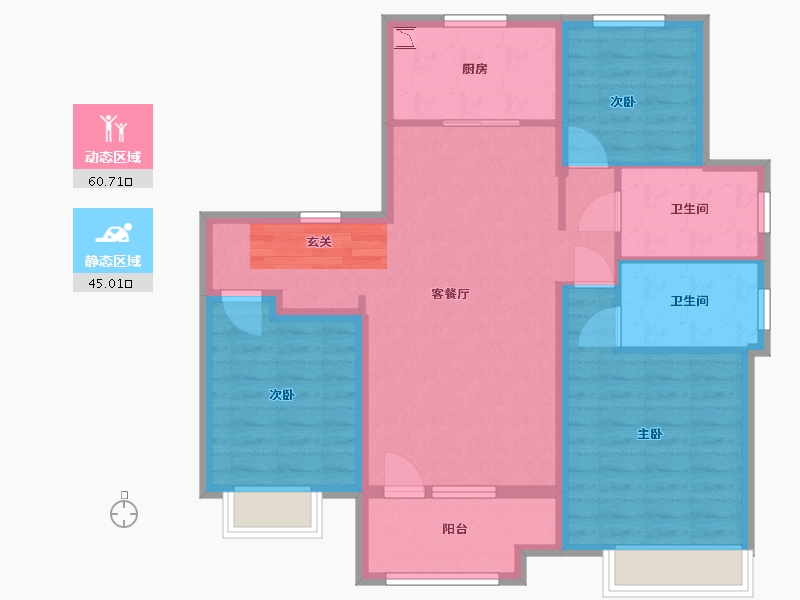 山东省-青岛市-海尔产城创白云山花园-94.40-户型库-动静分区