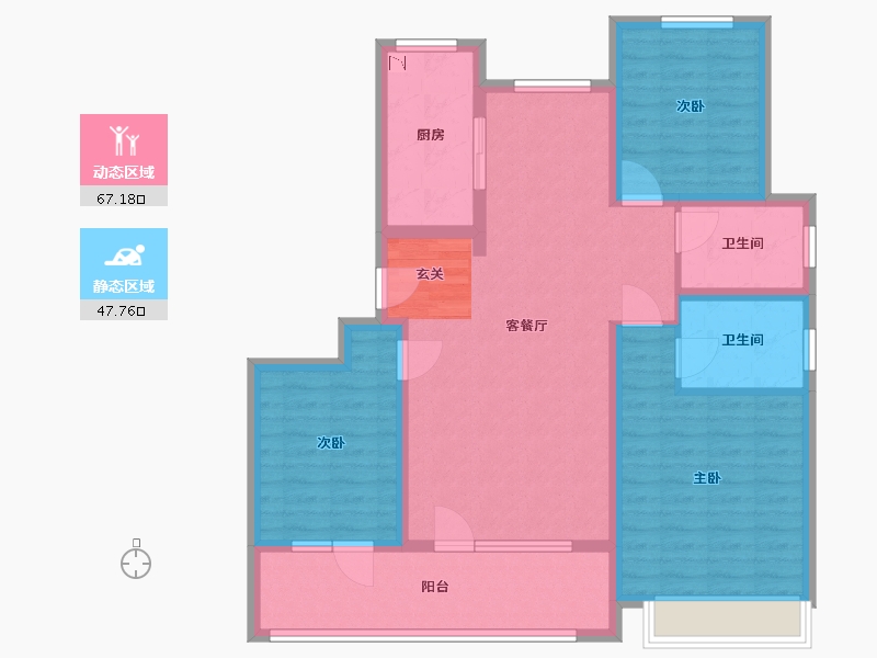 山东省-青岛市-海尔产城创白云山花园-102.40-户型库-动静分区