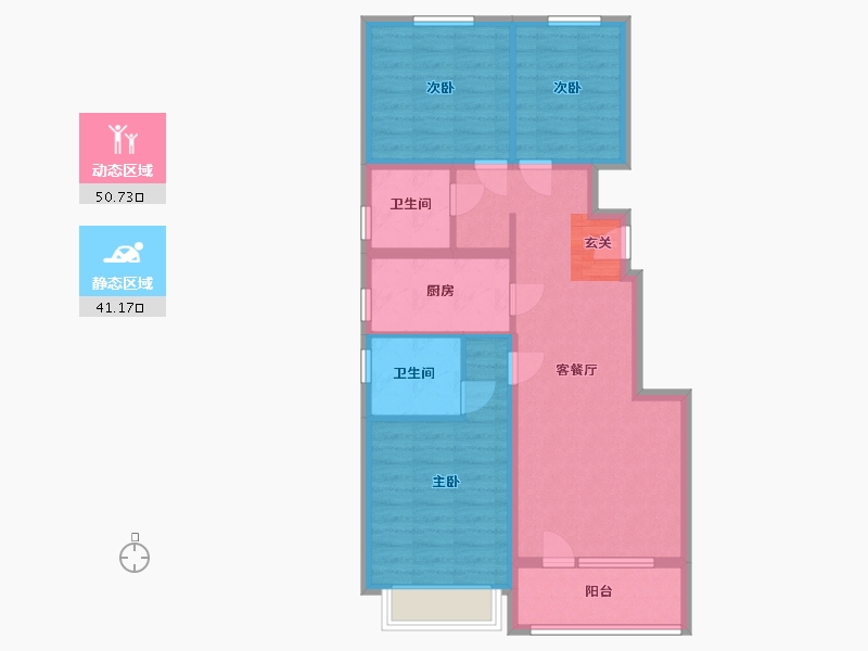 山东省-青岛市-凯景领盛华府-81.60-户型库-动静分区