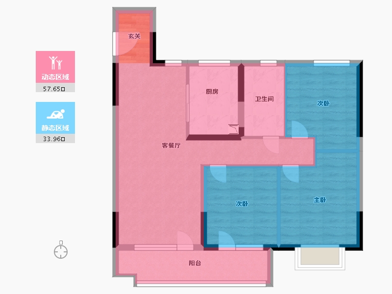 山东省-青岛市-龙湖西府原著-81.60-户型库-动静分区