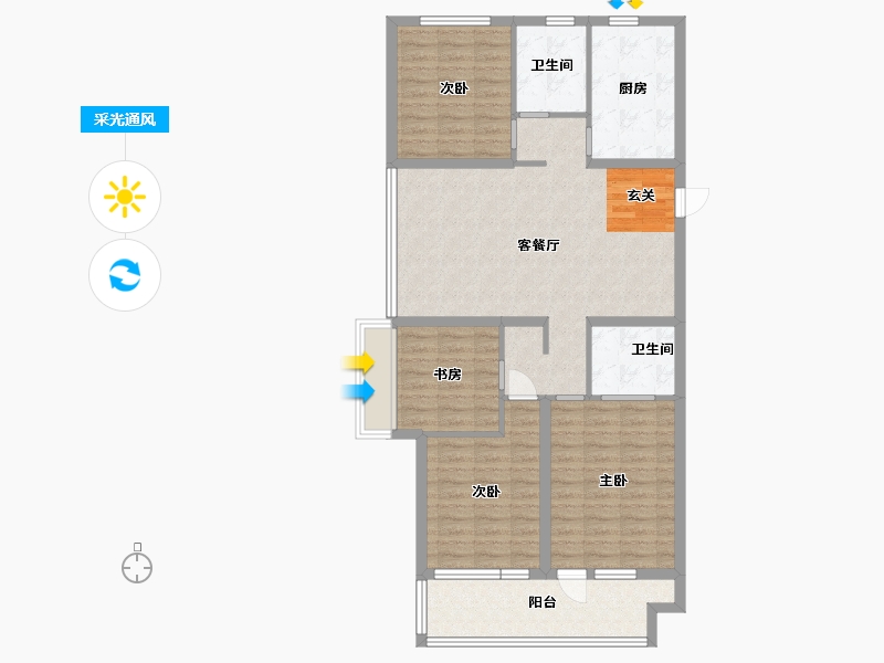 山东省-青岛市-桃李芳菲-108.00-户型库-采光通风