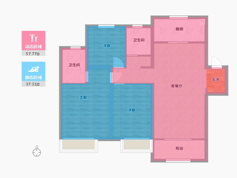 山东省-青岛市-中建锦绣天地-84.80-户型库-动静分区