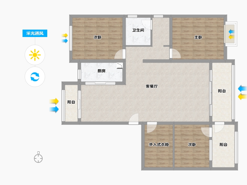 甘肃省-庆阳市-南苑小区-124.95-户型库-采光通风