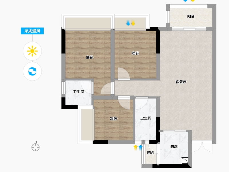 四川省-遂宁市-临江学府-68.36-户型库-采光通风