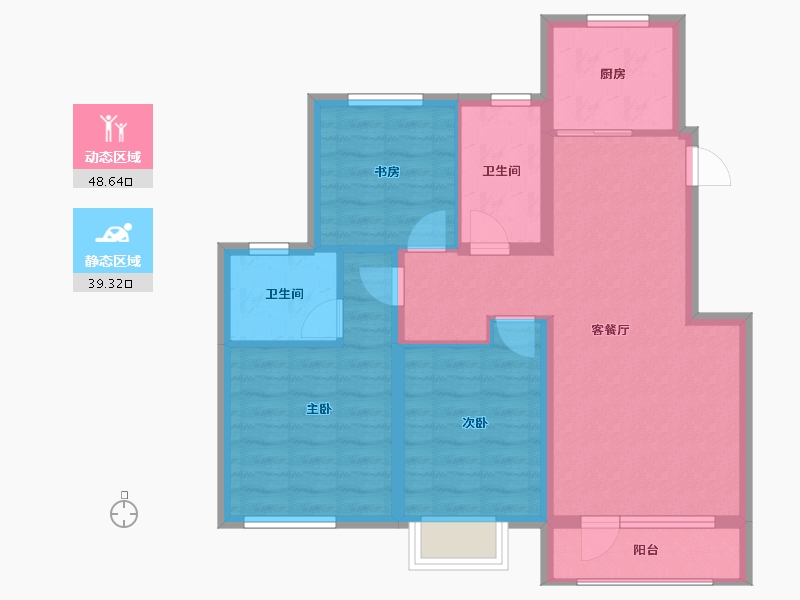 辽宁省-大连市-佳兆业壹号-78.16-户型库-动静分区