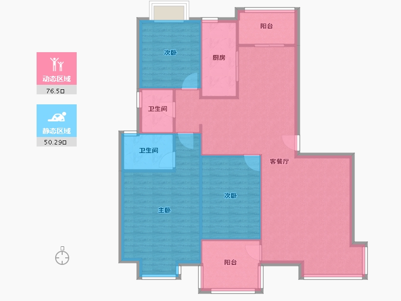 湖北省-武汉市-保利花园-116.29-户型库-动静分区