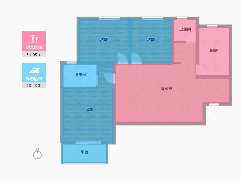 河南省-郑州市-翰林雅苑-93.55-户型库-动静分区