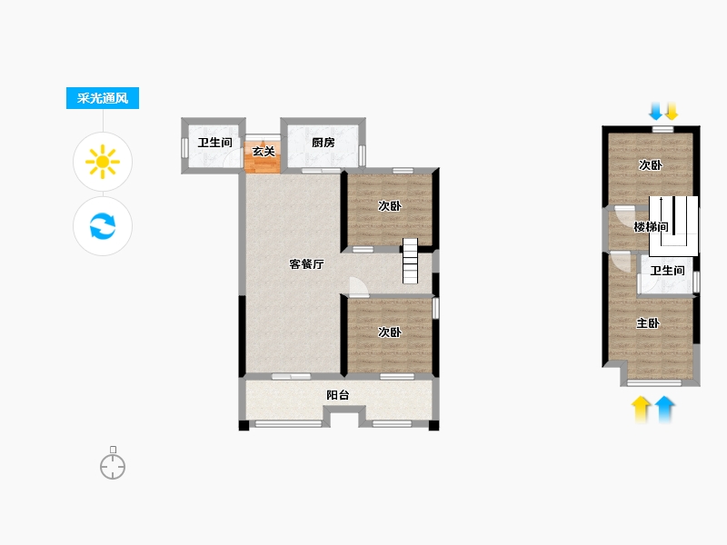 湖南省-长沙市-润和湘江天地-102.71-户型库-采光通风