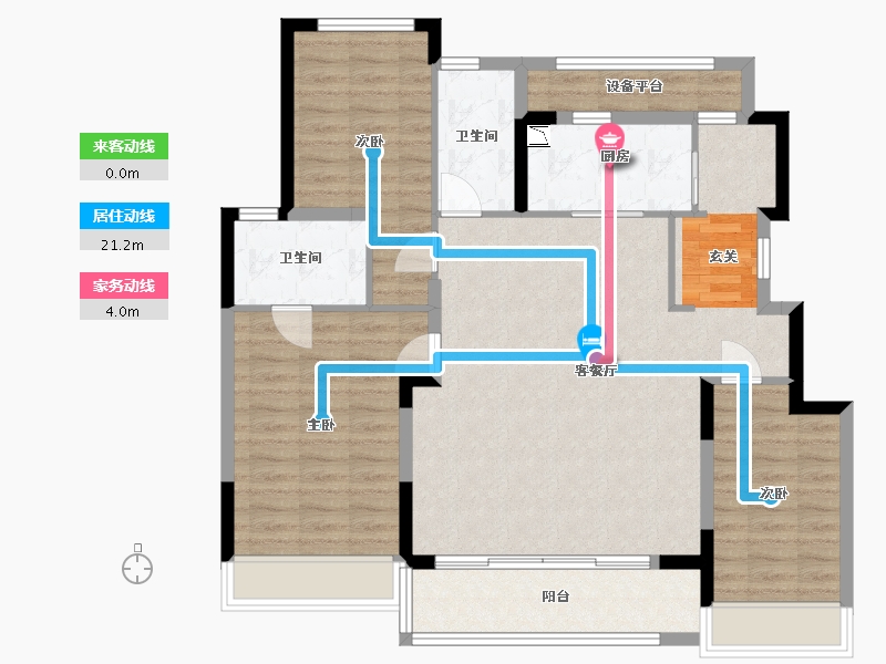 浙江省-嘉兴市-万科・泊樾湾-105.99-户型库-动静线