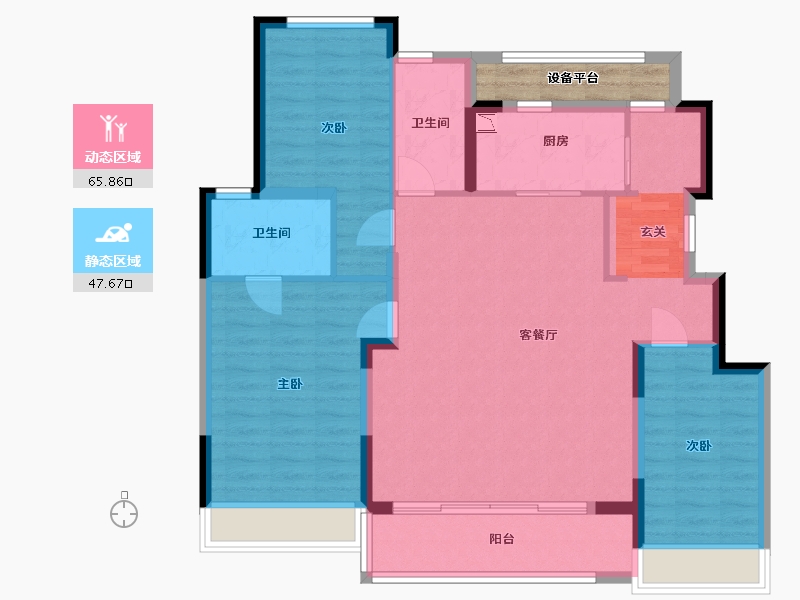 浙江省-嘉兴市-万科・泊樾湾-105.99-户型库-动静分区