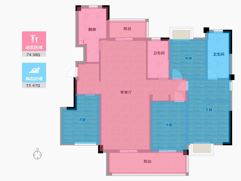 浙江省-嘉兴市-世合理想大地・静和里-116.67-户型库-动静分区