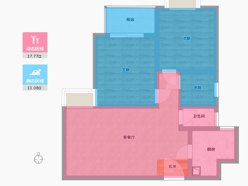 河南省-郑州市-铁路京广家园-62.65-户型库-动静分区