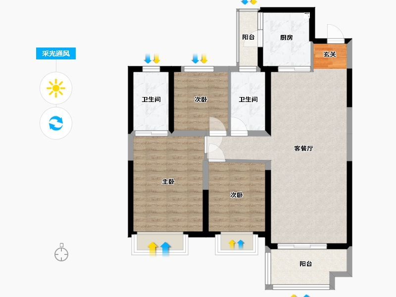 山西省-太原市-太原国际会展金融科创城-88.36-户型库-采光通风