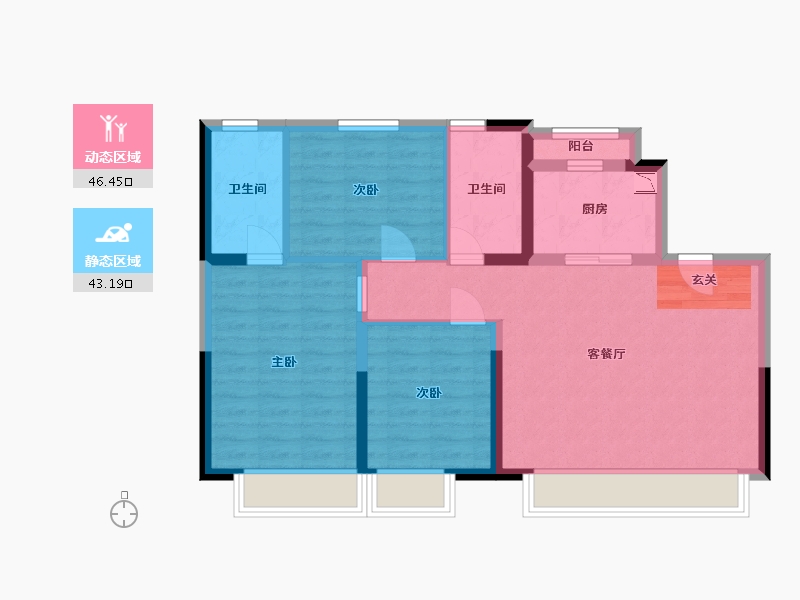 吉林省-长春市-兰溪学府-79.88-户型库-动静分区