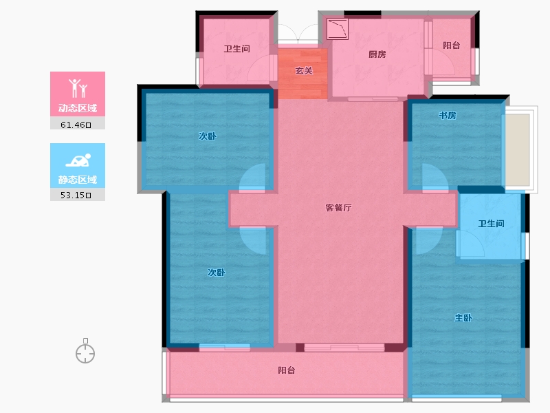 四川省-成都市-香璟台-101.56-户型库-动静分区