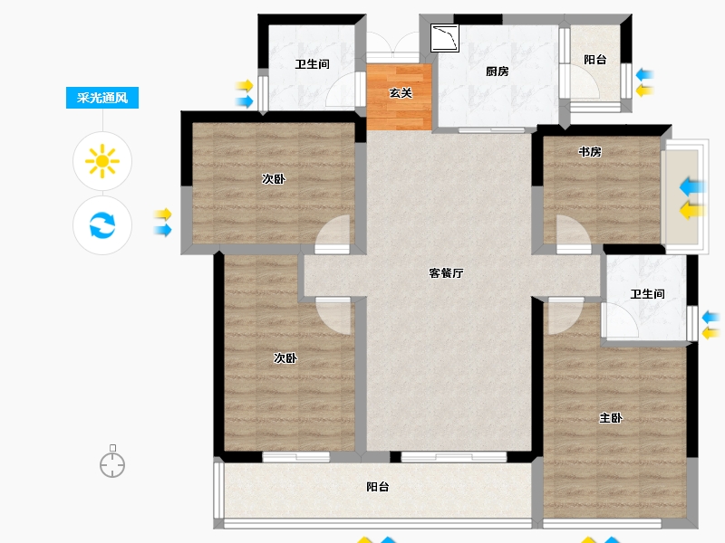 四川省-成都市-香璟台-101.56-户型库-采光通风